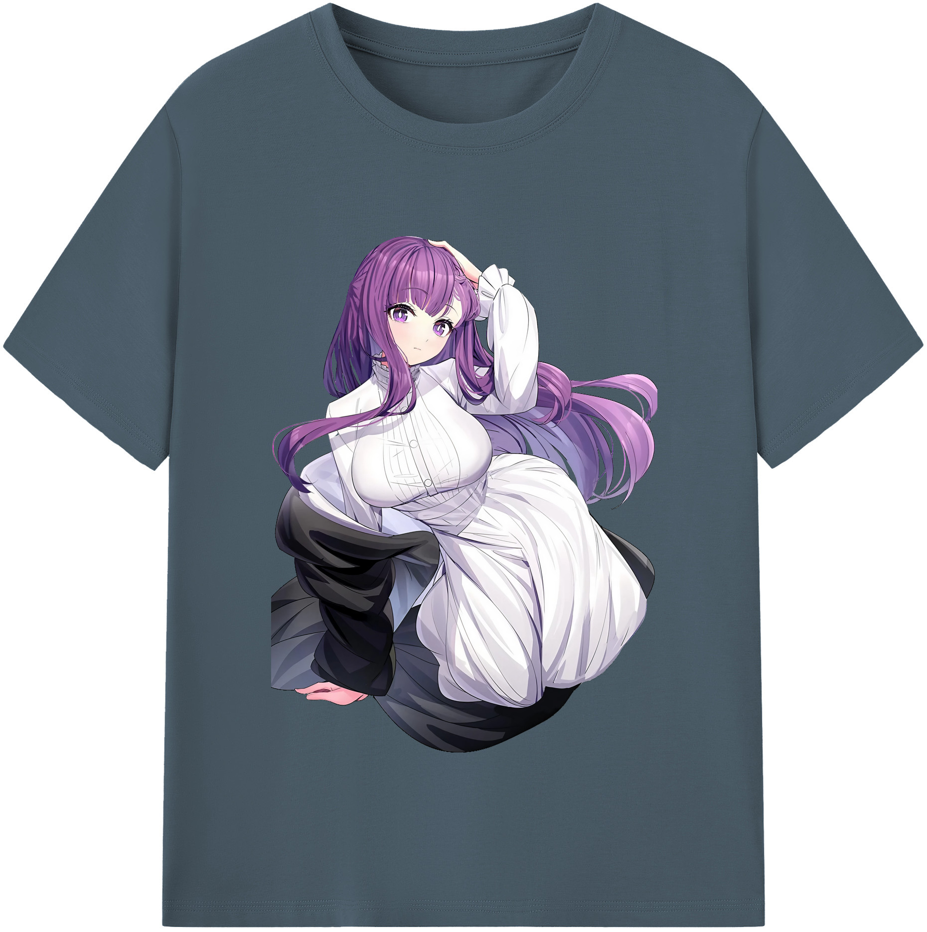 （画像用） 葬送のフリーレン Frieren 綿100％半袖Tシャツ（フロントプリント）
